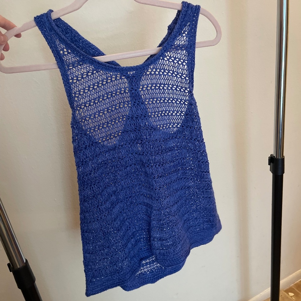 American Eagle blue sweater tank - S